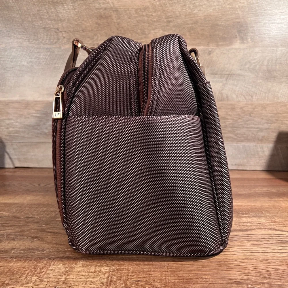 London Fog Kensington 360 17” Deluxe Cabin Bag NWT Brown Carry On Weekender Tote - Picture 6 of 16